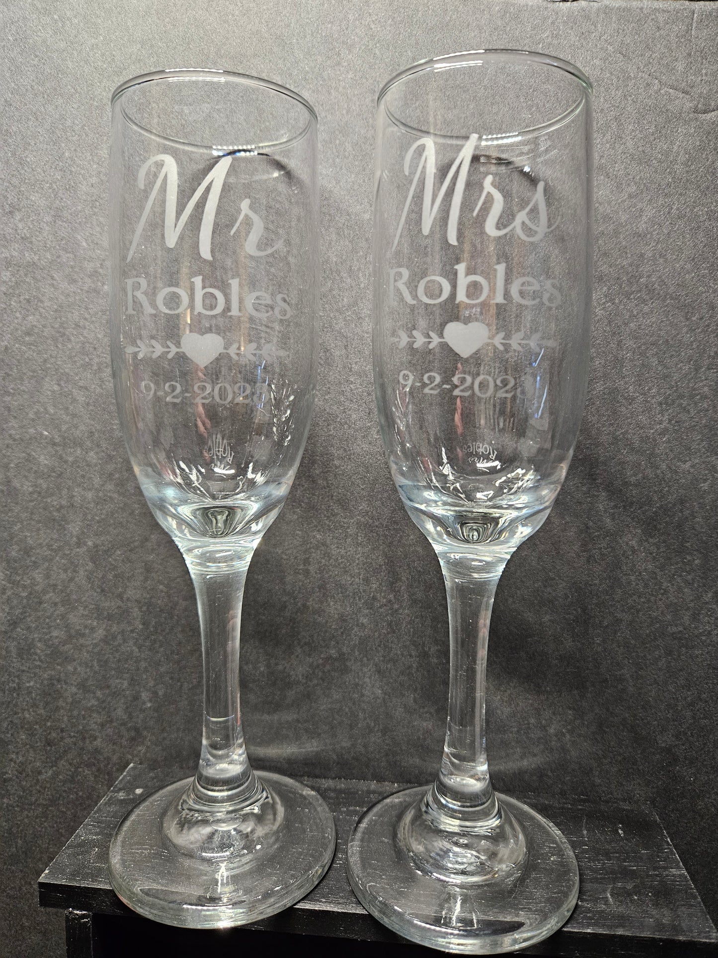 Set of champagne glasses