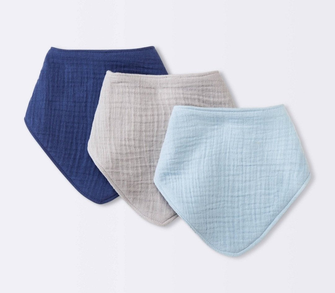 Set of 3 Muslin Bandana Bibs