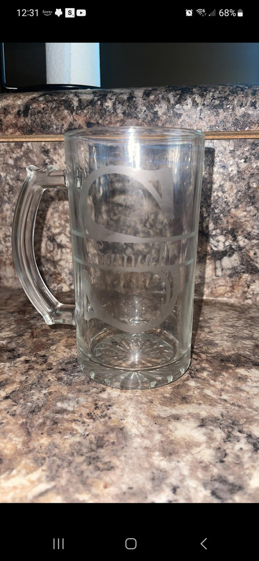 Initial/name glass mug