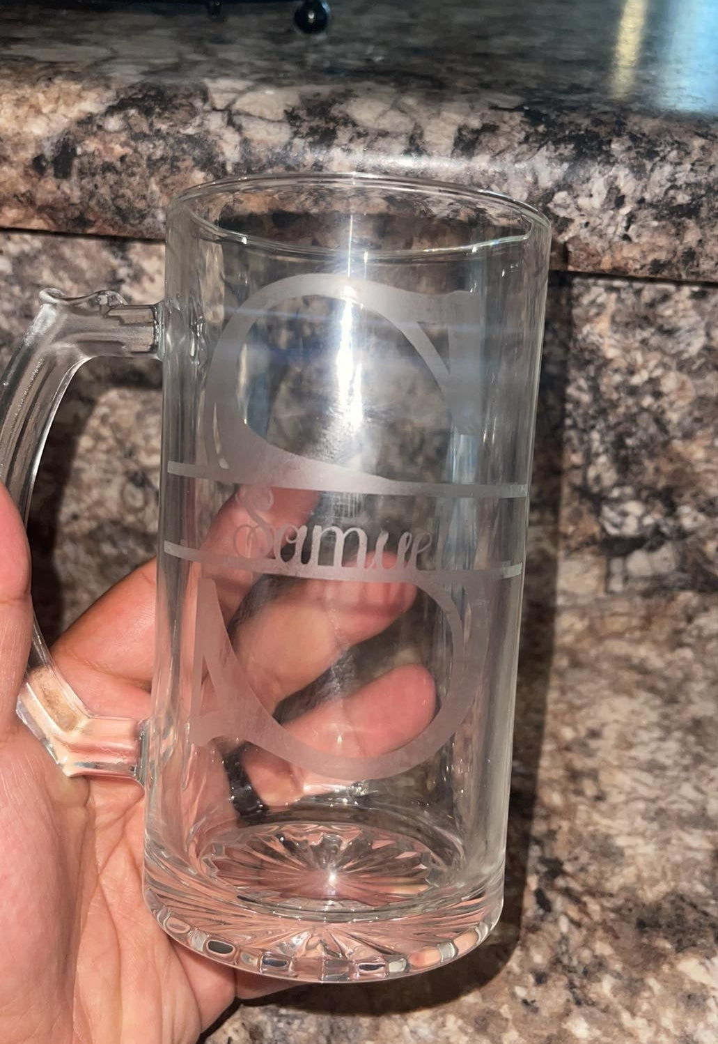 Initial/name glass mug
