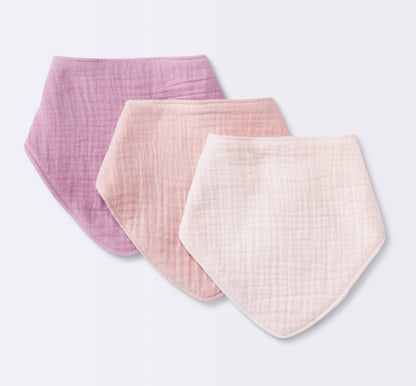 Set of 3 Muslin Bandana Bibs