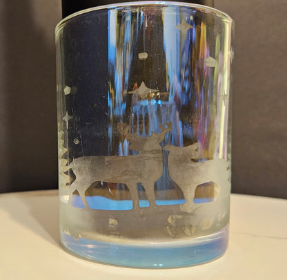 Deer Scene Iridescent Votive Holder set