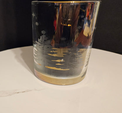 Deer Scene Iridescent Votive Holder set