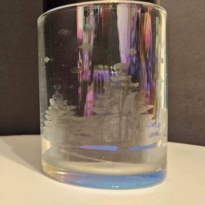 Deer Scene Iridescent Votive Holder set